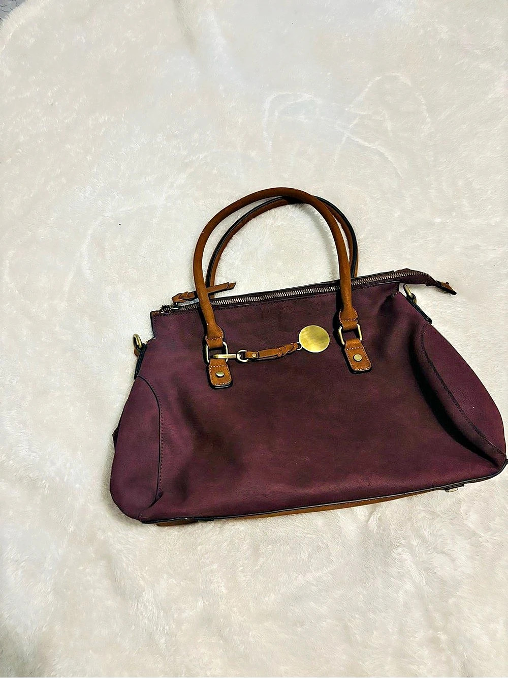 Simply Noelle Satchel in Purple & Brown